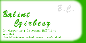 balint czirbesz business card